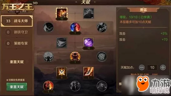 万王之王3D深度攻略：武器大师加点全解析，天赋分配策略揭秘