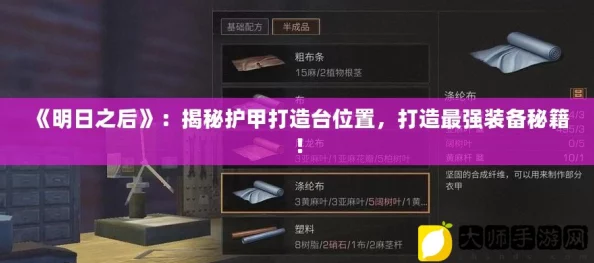 明日之后游戏攻略：全面解析护甲配件升级技巧与方法介绍