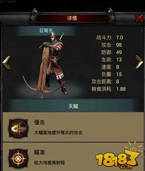 2024热门解析：列王的纷争巨弩手兵种属性天赋全览