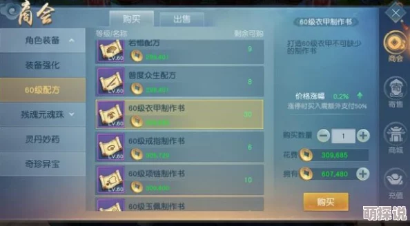 2024天下手游最新热门装备特技属性效果全面汇总