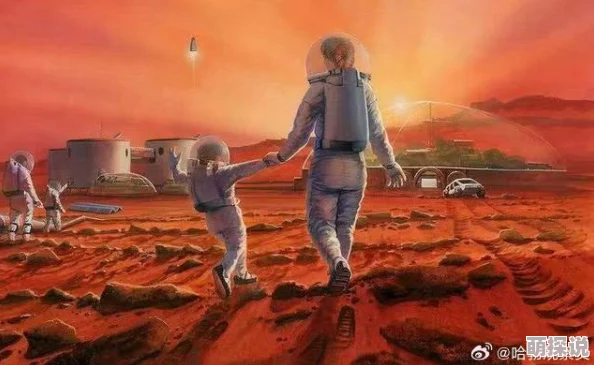 男人和女人探索火星移民计划